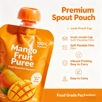Pochette souple personnalisée avec bec verseur, qualité alimentaire, anti-fuite, pour purée de fruits, jus, aliments pour bébés, emballage compressible
