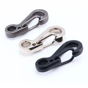 Kualitas tinggi EDC logam aluminium karabiner Mini ringan dengan lubang Paracord kait taktis untuk ransel