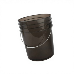 Seau de lavage de <span class=keywords><strong>voiture</strong></span> robuste translucide noir de 5 gallons compatible avec l'insert Grit Guard pour le nettoyage automobile en gros - Product Image 2