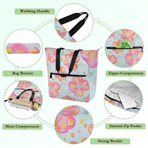 2025 Girls School Tote Bag Custom Hawaiian Flower Print Large Capacity Shoulder Bags Ins Fashion Book <b>Handbag</b> for Class Knapsack - Product Image 3