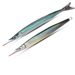 30g-120g Impresión 3D 12T Plantilla de metal de pez aguja con gancho Efecto UV Paso de caída lenta Señuelo de Pesca de Mar Cebo duro Hyporhamphus Sajori - Product Image 1