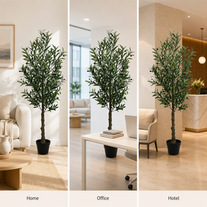 Planta de Olivo Artificial Realista en Maceta, Árbol de Olivo Artificial Grande con Frutos, Decoración para Sala de Estar y Hogar, Compra al por Mayor - Product Image 2