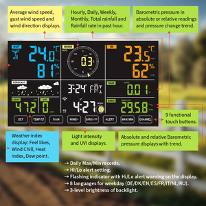 Youtong WiFi Tuya 기상 관측소 대형 스크린 강우량 풍속 UV 라이트 7 in 1 전문 기상 관측소 - Product Image 6