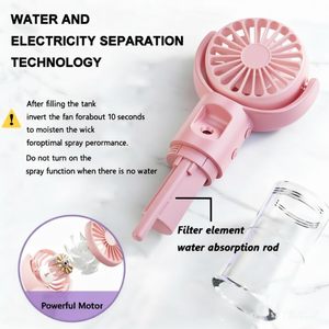Humidifying Portable Small Fan Outdoor Summer Heat Elimination Handheld <b>Spray</b> Fan Mini Charging Handheld Fan - Product Image 6
