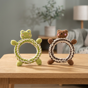 Daisy Jasper Eco-Friendly Cotton Rope Handmade Durable Squeaky Plush <b>Toys</b> Dental Health Support Interactive Fun for Puppies - Product Image 3