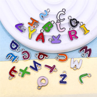 Breloque Lettre de l'Alphabet (A à Z) en Alliage Époxy Double Face pour Bijoux DIY, Accessoire de Mode, Pendentif pour Bracelet et Collier