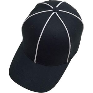 TopTie Sporting Goods 100% Polyester Velour Chapeau d'arbitre officiel de haute qualité Casquette de balle noire réglable Bande blanche Ethnique - Product Image 5