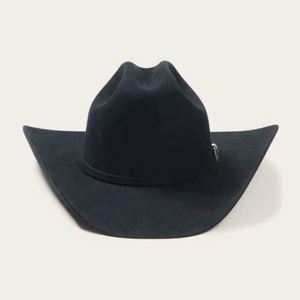 Sombrero de Vaquero 100% Fieltro de Lana, Estilo Stetson con Pluma, Colores Negro/Blanco, Regalo Promocional para Uso Occidental - Product Image 2