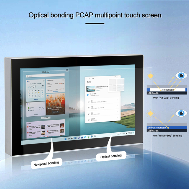 High-Stability 18.5" FHD Industrial Touch Screen Full IP66/IP69K Optical Bonding PCAP for Long Life in Harsh Working Conditions