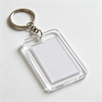 Porte-clés rectangulaires vierges en acrylique personnalisables pour impression numérique – Cadre photo DIY transparent et résistant – Cadeau