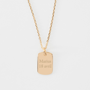 Collana con Ciondolo ID Personalizzato in Acciaio Inox, Placcato Oro 18k PVD, Regalo Personalizzato <span class=keywords><strong>per</strong></span> <span class=keywords><strong>Lei</strong></span> - Product Image 2