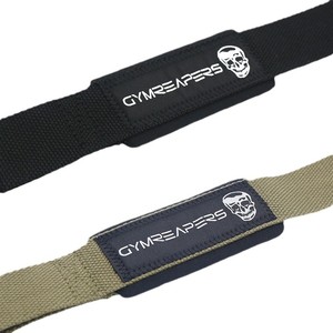 สายรัดยกน้ำหนัก Gymreapers สีเขียว สำหรับทุกเพศ ไม่ยืดหยุ่น ผลิตจากผ้าริบบิ้นถัก สำหรับบาร์เบล ดึงข้อ ดึงเดดลิฟท์ - Product Image 2