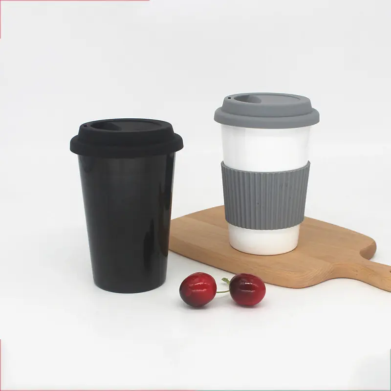 Custom Promotie Cadeau Herbruikbaar Zwart Wit Melamine Koffie Kopjes