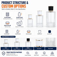 Fournisseur de bouteilles en verre avec bouchon cylindrique personnalisé OEM ODM 30ml 50ml 100ml Corps en verre transparent Design bouchon argenté Approvisionnement en gros Direct usine