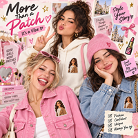 Patchs thermocollants brodés motif floral, écologiques et personnalisables pour costumes féminins