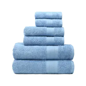6 टुकड़ा तौलिया सेट, 2 स्नान तौलिए 2 हाथ तौलिए Washcloths 2, बाथरूम के लिए 100% कपास तौलिए और किट