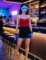 Gants lumineux LED et lunettes lumineuses rechargeables clignotantes pour hommes, en coton, pour spectacle scénique, DJ, fête, performance