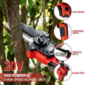 Scie à chaîne électrique sans fil YaJin Industrial DIY pour l'élagage des arbres, 6 pouces, moteur sans balais, utilisation à une main, haute efficacité - Product Image 4