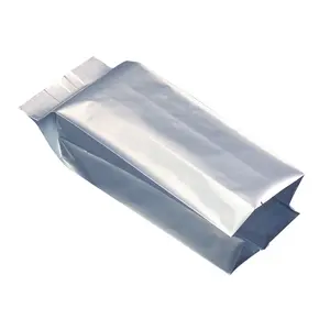 Pochette En Plastique Personnalisé Argent Étain Café Emballage Sous Vide de Nourriture de Gousset de Côté De Papier D'aluminium Pour La Nourriture