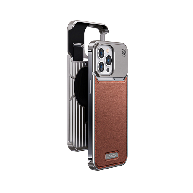 For Iphone 16 Pro Max Phone Case for Iphone 17 Leather Metal Aromatherapy Phone Cover Full Package Cooling Protection Case