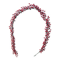 Guirlande de Noël artificielle aux baies rouges pour arbre, cheminée, porte, maison, extérieur, jardin, décoration de fête