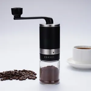 मैनुअल समायोजन कॉफी बीन चक्की स्टेनलेस स्टील सिरेमिक Burs प्लास्टिक हाथ क्रैंक पोर्टेबल एस्प्रेसो कॉफी बनाने की मशीन