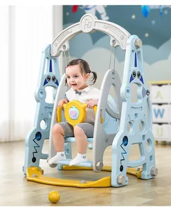 2023 Baby Plastic Gym Kinderen Indoor Pretpark Plastic Glijbaan Baby Home Groot Speelgoed Schommel Cartoon Auto Baby Speelgoed