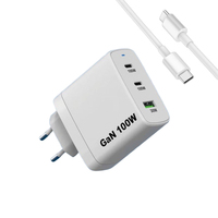 Chargeur USB C GaN 100W 2C1A, adaptateur d'alimentation à charge rapide PD pour MacBook Pro, iPhone, Samsung S25 S26 Ultra, chargeur mural 100W type C