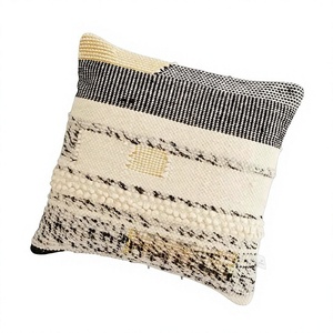 Bohemian Striped Woven <b>Throw</b> <b>Pillow</b> Square Textile Decorative Cushion Cover Hand Washable Patterned Design - Product Image 1