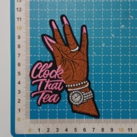 Patchs thermocollants brodés Best-seller Clock That Tea Beauty pour vêtements/vestes/pantalons/chaussures