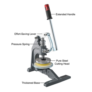 Machine de découpe manuelle à presse pour cuir, tissu, papier, caoutchouc, plastique, acier, avec tête de coupe et levier d'économie d'effort - Product Image 6