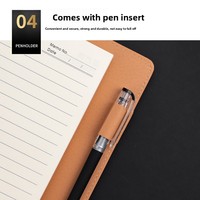Carnet A5 à couverture rigide en cuir PU, personnalisable avec logo, reliure métallique 6 trous, journal d'affaires, porte-stylo, cadeau d'entreprise, agenda
