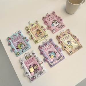 Porte-cartes de visite en PVC de 4 pouces, style <span class=keywords><strong>dessin</strong></span> <span class=keywords><strong>animé</strong></span> japonais, motif chat banane, pour cartes d'identité scolaires, cartes repas, albums et petites cartes - Product Image 4