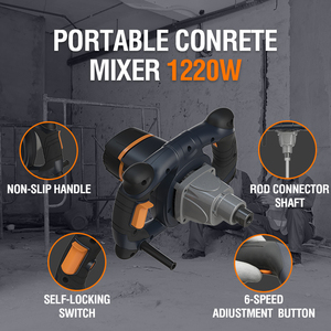 MAXXT 1220W Pengaduk Mortar Pengaduk Cat Beton Pengaduk Semen Bitumen Manual Praktis untuk Penggunaan di Rumah - Product Image 4