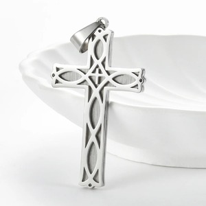 Colgante de cruz irlandesa de acero inoxidable para collar, sencillo y moderno, para mujeres y hombres, religión católica, cadena, amuletos, joyería, regalo - Product Image 3