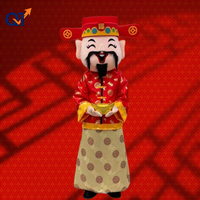QUTENG Nouvelle Arrivée Certifié CE Haute Qualité Promotionnel Costume de Fête Dieu de la Richesse Dieu de la Fortune Caishen Costume de Mascotte