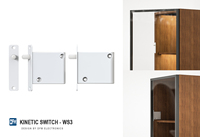 Interrupteur de lumière à capteur de porte d'armoire auto-alimenté WS3 433 MHz IP42 sans fil cinétique sans batterie certifié CE pour armoire de cuisine