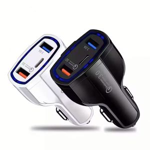 QC3.0 <b>USB</b> Car Charger 3 Ports Type C <b>USB</b> Car Charger Cigarette Lighter <b>Socket</b> Power Adapter - Product Image 2