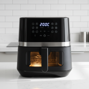 Friteuse à air numérique intelligente électrique multifonctionnelle sans huile de 6,5 L à vente chaude OEM, avec fenêtre transparente - Product Image 1