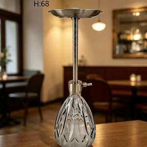 Clear Glass <b>Hookah</b> Metal Stand Mini <b>Hookah</b> Portable Water <b>Pipe</b> Desktop Smoking Set - Product Image 5