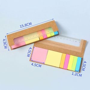 Bloc de Notas con Regla, Notas Adhesivas Promocionales con Logotipo Personalizado, Marcadores de Página, Bloc de Notas Desprendible para Oficina y Escuela - Product Image 4