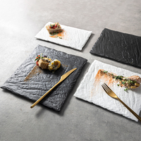 Platos Para Restaurant Traiteur Eevent Creative Dîner Ensemble Plats Porcelaine Vaisselle Mat Rond Blanc Noir Plat Assiette En Céramique