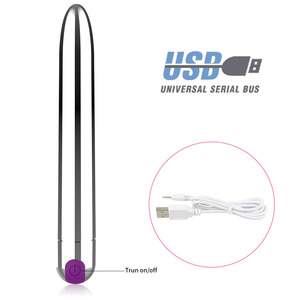 7 pouces (18cm) Long Bullet Vibromasseur Sex <span class=keywords><strong>Tor</strong></span> pour femmes USB Rechargeable 10 Vibration G Sport <span class=keywords><strong>Portable</strong></span> Bullet Vibrant - Product Image 2