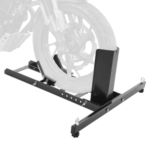 Support de <span class=keywords><strong>roue</strong></span> de <span class=keywords><strong>moto</strong></span> en acier robuste, capacité 1800 lbs, pour <span class=keywords><strong>roue</strong></span> <span class=keywords><strong>avant</strong></span>, trous réglables 14-21 pouces, côté droit, Chine - Product Image 1