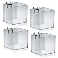 Conteneurs muraux à lattes en acrylique transparent Slatwall & Pegboard 4 "Cube en acrylique Dump Bin Display