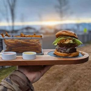 Planche à découper en bois personnalisée avec logo, avec plateau en ardoise noire, planche à découper en bois à une seule couche pour la maison et les restaurants - Product Image 3