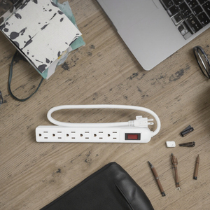 6-Outlet Power Strip bảo vệ tăng với 300 Joules 15A đánh giá ổ cắm - Product Image 5