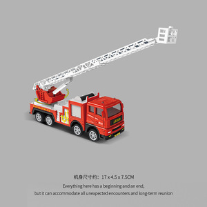 Camion de pompiers jouet populaire sur TikTok pour enfants, camion de pompiers à inertie avec pulvérisation d'eau, camion-échelle pour garçons - Product Image 5