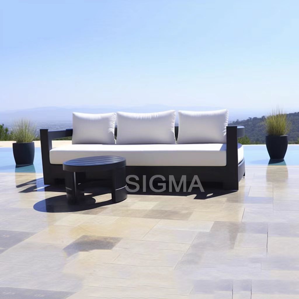 Luxury Modern Outdoor Patio Furniture Set Aluminum Outdoor Furniture Garden Three Seat Sofa