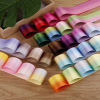 Ruban en satin épais de haute qualité OKAY, 1,5 pouce (4 cm), couleur ombrée, double face, 25 couleurs, haute ténacité, 100% polyester, sans azo, 10